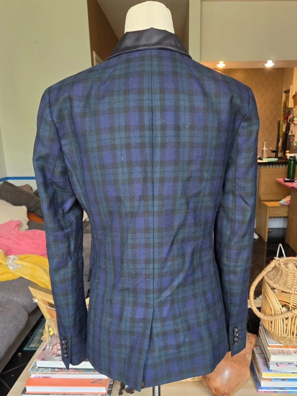 J. Crew Regent Tuxedo Blazer in Black Watch Tartan Plaid Vintage